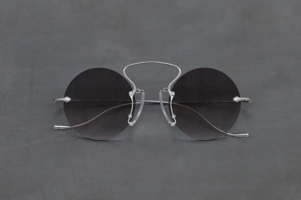 RIGARDS X UMA WANG Joint Stainless Steel Frameless Glasses RG00UW9(A) Series Collection RG-RG00UW9(A)-FGYQH Retro Silver Frame Light Gray